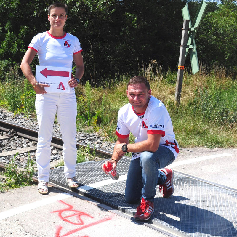 10. St&auml;dtedreieckslauf - Laufstrecken wurden zum Trainieren markiert!