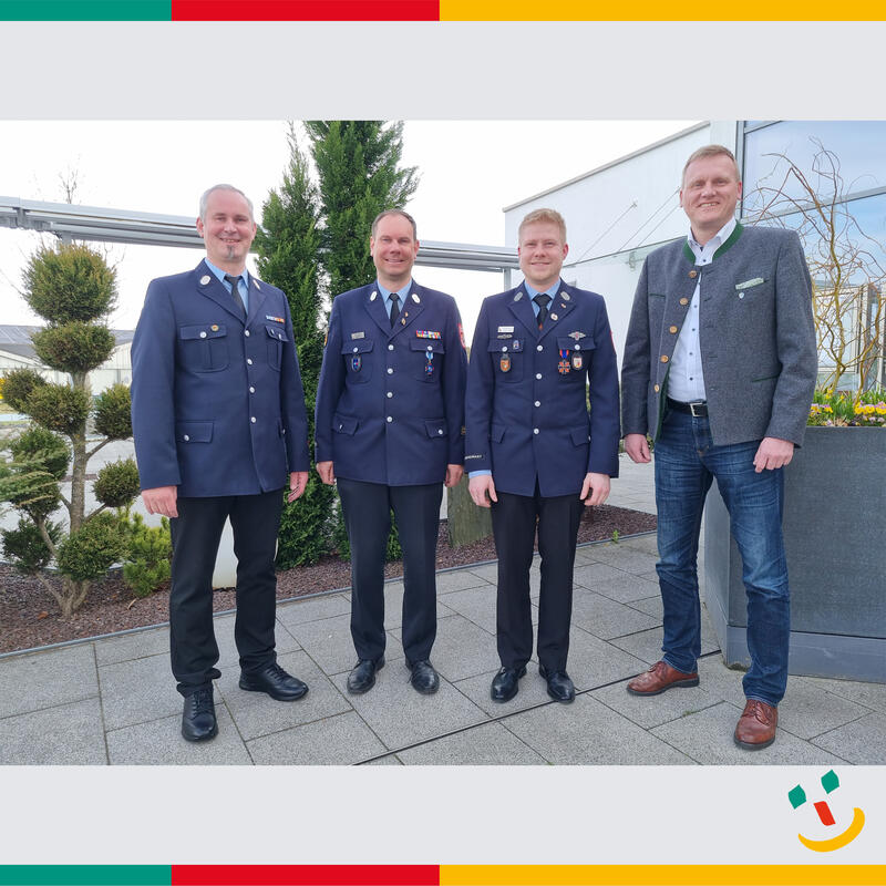 Heimatstadt Maxhütte-Haidhof gratulierte Tobias Sebast und Christoph Spörl zu neuen Ämtern bei der Kreisbrandinspektion