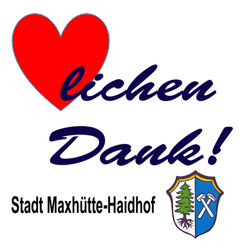 Dankeschön mit Wappen der Stadt Maxhütte-Haidhof