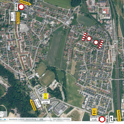 Bild vergr��ern: Vollsprerrung Bahnhofstra�e