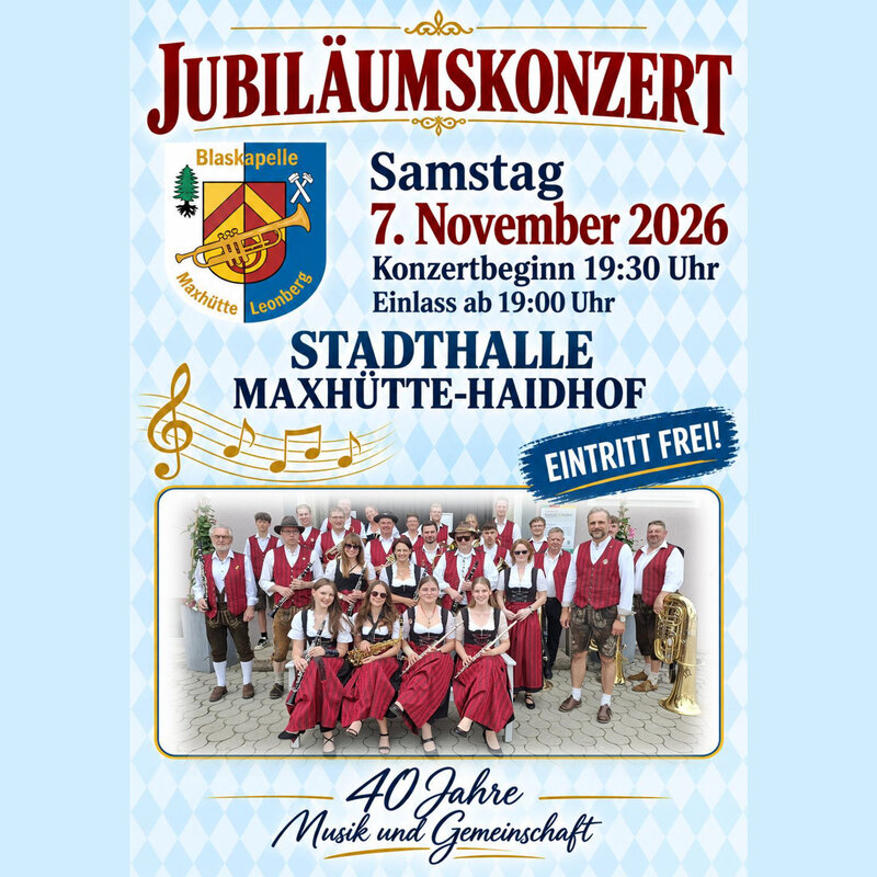 Jubil&auml;umskonzert der Blaskapelle Maxh&uuml;tte Leonberg 2026